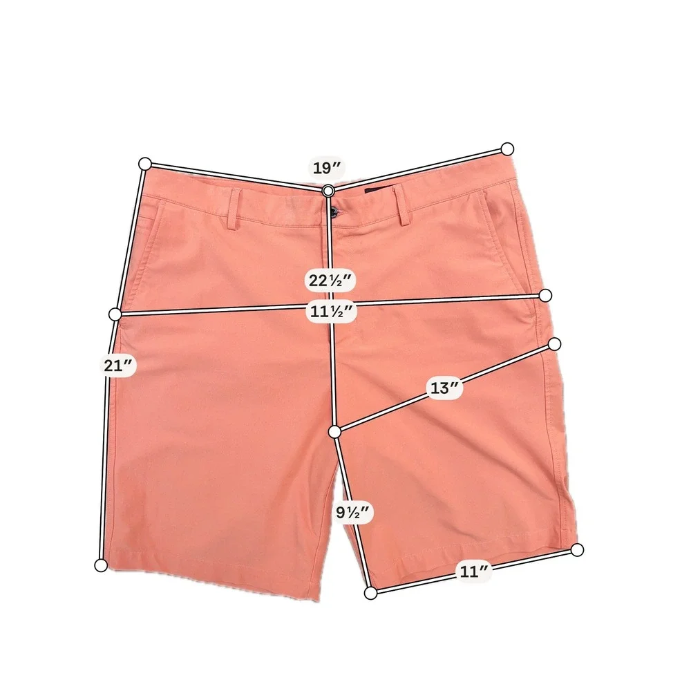 Lot 3 Dunning Mens Golf Shorts Performance Stretch Pink Orange Purple Size 38